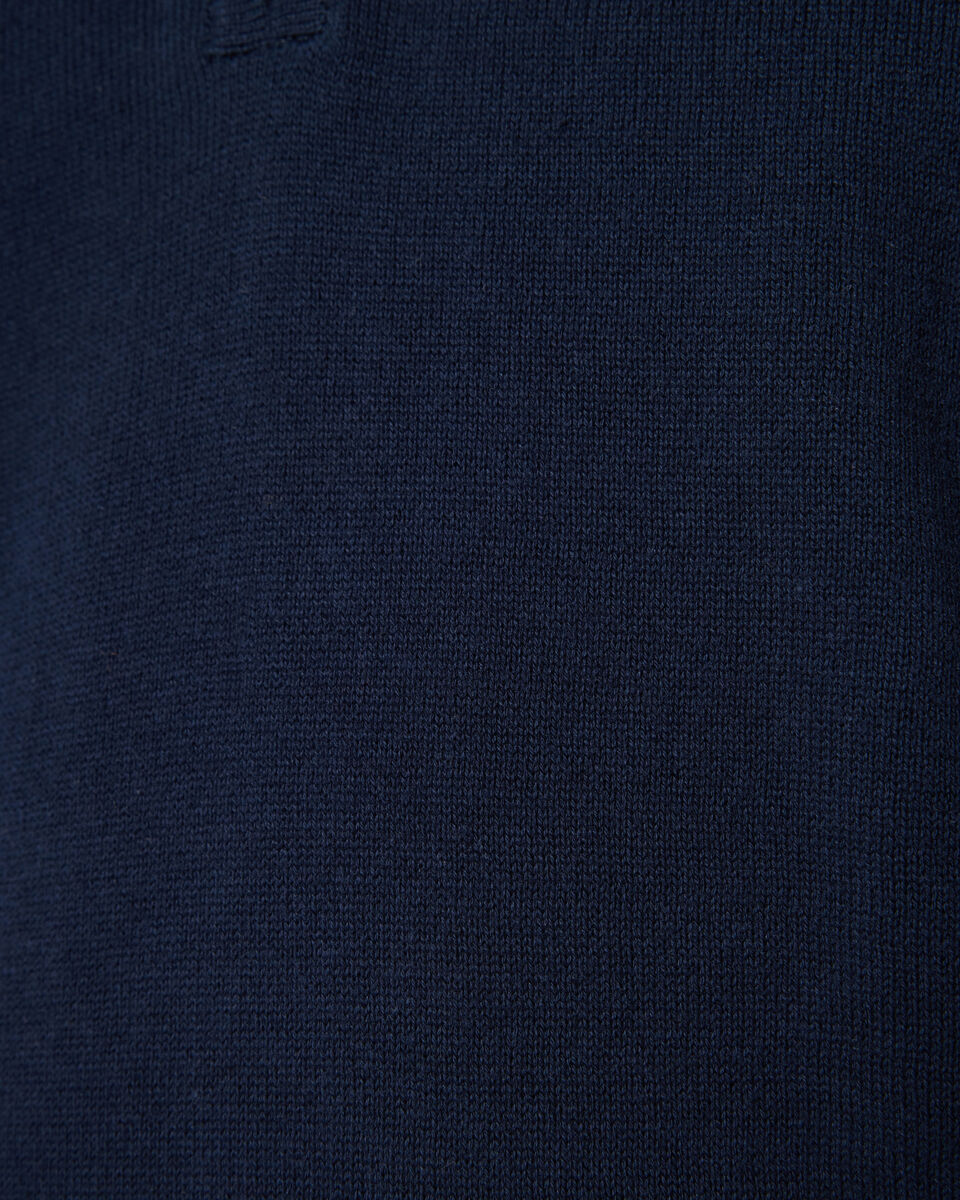 Side Stripe Panel Zip-up Collar Polo, Navy, hi-res